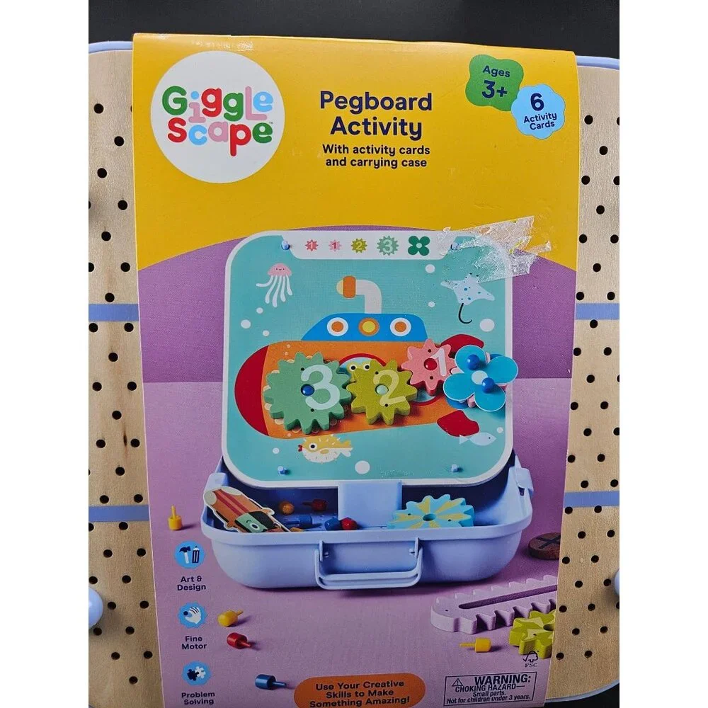 Gigglescape Pegboard Activity Set Ages 3+ With Activity Cards & Carrying Case 20